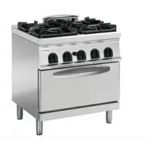 Tecnoinox PFG8V7 Medium Duty 4 Burner Range With Electric Fan Oven