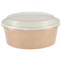 Colpac Recyclable Kraft Salad Pots With Lid Large 1300ml (150 pack)