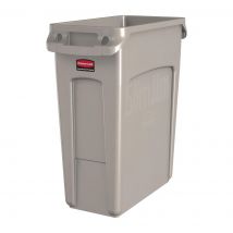 Rubbermaid Slim Jim Bin with Venting Channels Beige 60Ltr