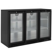 BLIZZARD Triple Hinged Glass Door Bottle Cooler Black BAR3