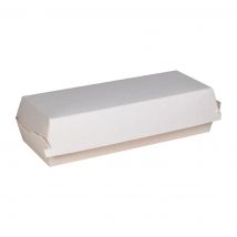 Notpla 8"x3" Clamshell Hot Dog Boxes White (250 Pack)