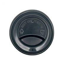 90mm Black PP Recyclable Lids (10x100)