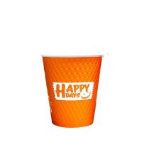 8oz Embossed Happy Days PE DW Hot Cups  (20x25)