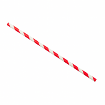 6x197mm, 3ply, Greenspirit Paper Straws Red Stripes (50x100)