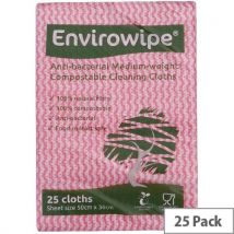 Envirowipe Plus Folded Cleaning Cloths Red (6x25)