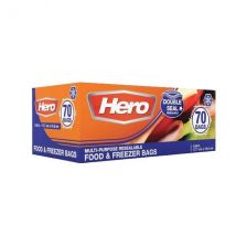 1L Hero Double Seal Food & Freezer Bags (6x70PC)