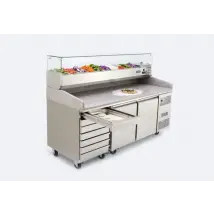 Atosa EPF3480GR Two Door + 7 Drawer Salad Prep Counter Table 250 Litres