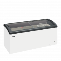 Tefcold FOCUS 171 GREY  Sliding Curved Glass Lid Chest Freezer