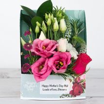 Mother's Day Flowers with Tea Roses, Pink Lisianthus, Pink Veronica and Sprigs of Rosemary