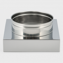 Riduzione quadra tonda 350x350 - Ø 300 mm, acciaio inox sp. 0,5 mm canna fumaria