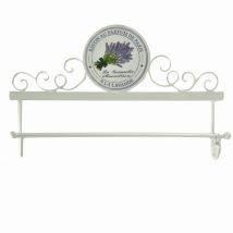 Portasciugamani a muro metallo lavanda bianco cm48x8h24,50