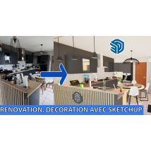 SketchUp : Reproduction et rendu réaliste d'une cuisine afin de visualiser une rénovation