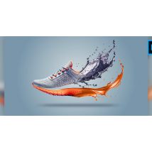 Composition créative sur une chaussure de sport avec Photoshop