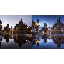 Développer une photo de ville à l'heure bleue