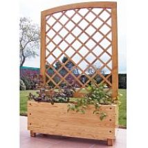 Bac Jardiniere claustra arrondie en chataigner