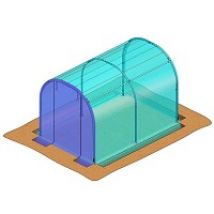 BÃ¢che de rechange (pignon avant) pour serre tunnel 2m x 3m