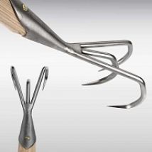 Griffe de jardin 3 dents acier et long manche en frÃªne Sneeboer