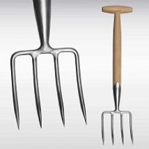 Petite fourche Sneeboer en inox et manche en frÃªne