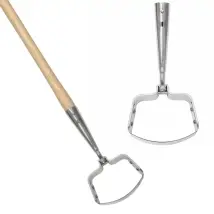 Sarcloir oscillant 125mm en acier trempÃ© pour dÃ©sherbage - Manche en bois H.150cm