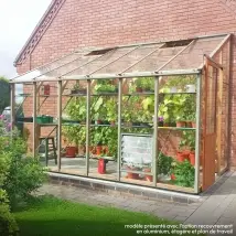 Serre de jardin en bois adossÃ©e ALTON Sixt-LT - CÃ¨dre rouge 7,58m2