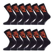 Lot de 12 paires de chaussettes tennis noires KTM homme 39/42