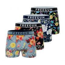 Lot de 4 boxers Freegun homme en coton à imprimés fleuris Signature Sergio XL
