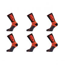 Lot de 6 paires de chaussettes tennis homme sport noir, orange KTM 43/46