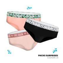 Pack Surprise de 3 culottes Freegun coton femme L