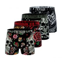 Lot de 4 Boxers Microfibre homme Confort, Respirant, Stretch Imprimé Garantie 2 ans, Rock | FREEGUN 2XL