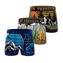 Lot de 3 Boxers Microfibre garcon Collection Outdoor Imprimé Garantie 2 ans | FREEGUN 10/12 ans