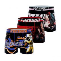 Lot de 3 Boxers microfibre Garcon US Sports Garantie 2 ans,Stretch | FREEGUN 8/10 ans