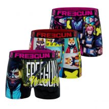 Lot de 3 Boxers Microfibre Garcon Manga Cyber | FREEGUN 8/10 ans