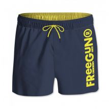 Short de bain homme Bleu Marine et Jaune | FREEGUN L