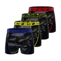 Lot de 4 Boxers Freegun homme Aktiv Fluo surpiqûres colorées S