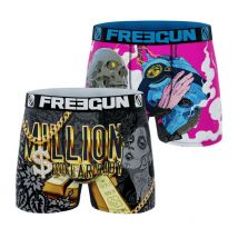 Lot de 2 Boxers Microfibre Homme Skull Confort, Respirant | FREEGUN