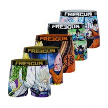 Lot de 5 Boxers Microfibre homme Dragon Ball Z Goku, Vegeta, Buu, Freezer, Gohan Imprimé | FREEGUN L