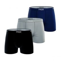 Lot de 3 Boxers Coton noir, bleu, gris garçon ceinture fine Uni | FRGN 10/12 ans