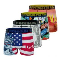 Lot de 4 Boxers Microfibre garcon Confort, Respirant, Stretch | FREEGUN