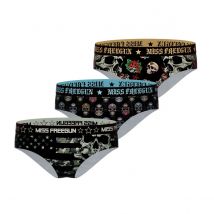 Lot de 3 Boxers Microfibre femme Confort Stretch Imprimé Skull | FREEGUN L