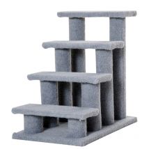 Pawhut Faux Fleece 4-step Cat Climbing Frame - Grey, 20kg Capacity