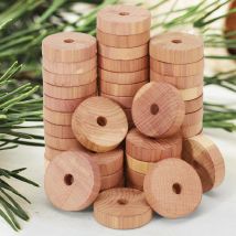 Vinsani Cedar Wood Rings 45 Pack - Natural Moth Repellent & Wardrobe Freshener