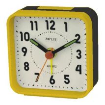 Amplus Yellow Analogue Alarm Clock - Bedside Travel Design