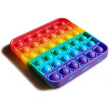 Aspect Rainbow Colour Push Bubble Pop Fidget Toy - Square