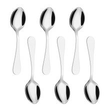 Vinsani Stainless Steel Teaspoons, Set Of 6, For Tea, Coffee & Desserts