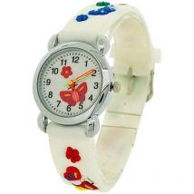 Relda Children's Analogue 3d Butterfly Watch - White Silicone Strap, Multicolour