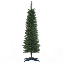 Homcom Artificial Pine Pencil Slim Christmas Tree, 1.5m (5ft), 294 Branch Tips With Stand