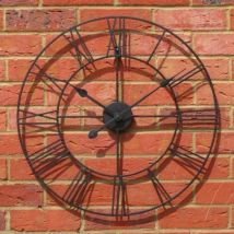 40cm Roman Numeral Metal Wall Clock - White