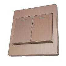 Ledson Screwless Wall Switch - Brushed Gold, Textured Cream, White Finish - Uk Standard Fit