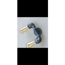 Ledson Brushed Copper Metal Water Pipe Double Head Wall Light