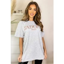 Justdropship Cotton Oversized J' Adore Paris T-shirt Top - French Chic Casual